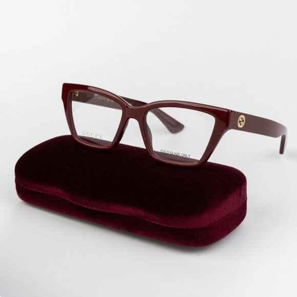Gucci Women Eyeglasses Burgundy Cat Eye GG1715O 003 BRAND NEW - Picture 1 of 11